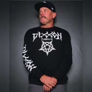NWT Men's Dixxon Black Crewneck Sweater Pentagram Size XL